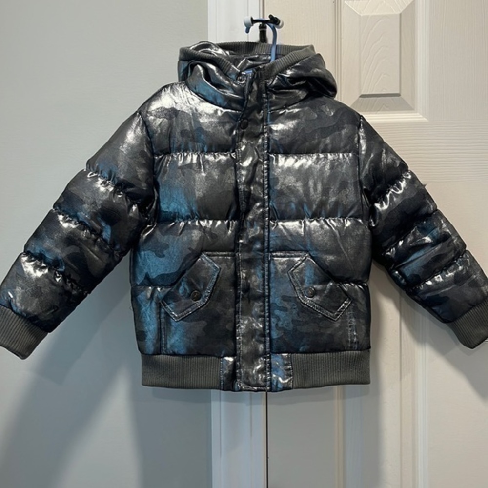 Appaman Silver Sheen Camo Puffer Hooded Jacket